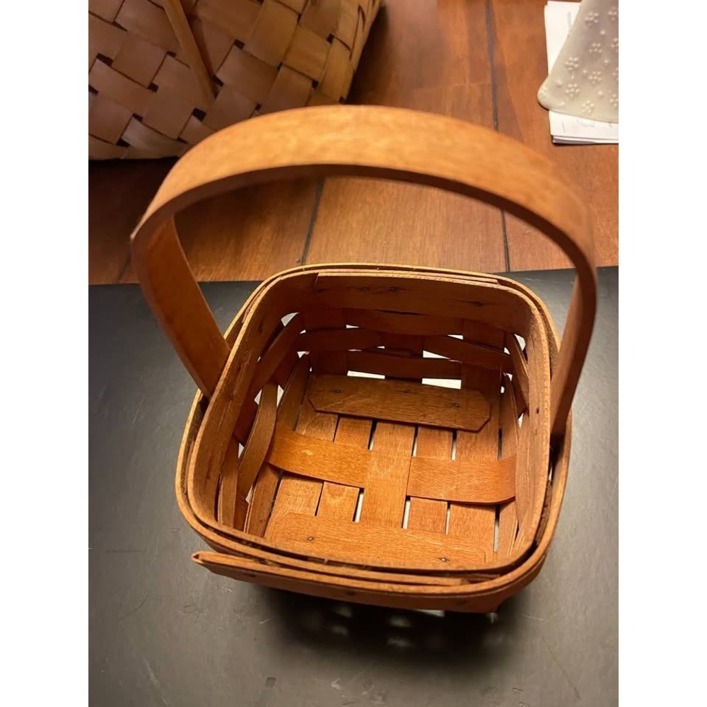 Longaberger Sweet Basil Potpourri Basket Fixed Handle 4" x 4" Vintage USA - Picture 1 of 5